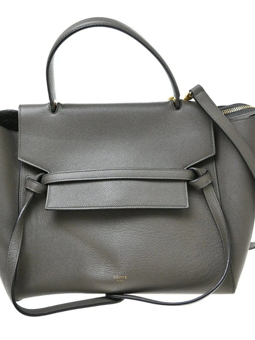 Celine Gray Belt Bag Mini 2way Handbag S-CU-3167 NQ11748
